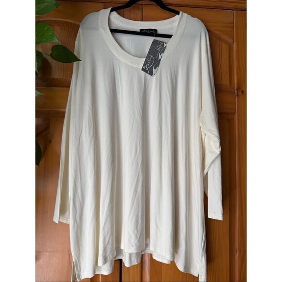 Kasbah Box2 Plus Size 28/30 Cream Jersey Tunic Top – Relaxed Fit NWT - Picture 4 of 12